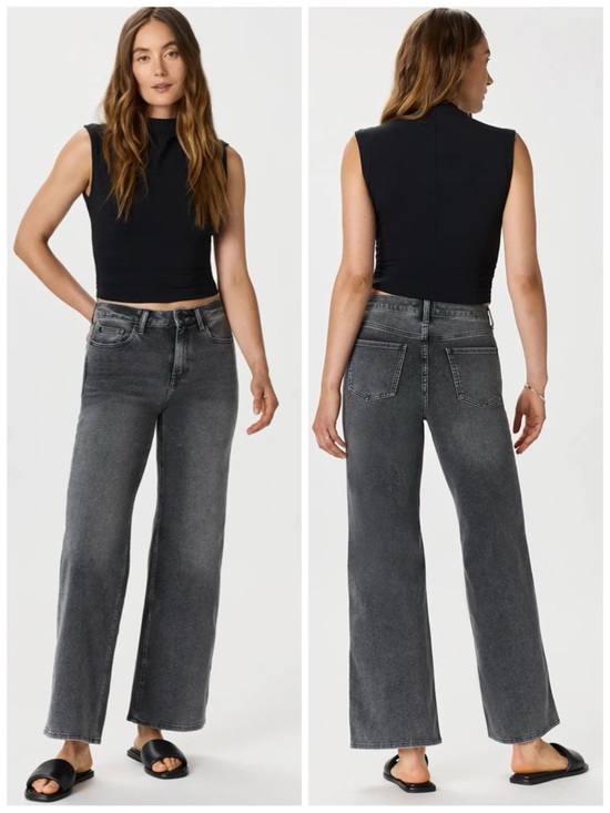 Quince Denim - QUINCE Women’s Size 32 X 30 Greyed Out Bella Stretch High-Rise Wide Leg Jeans